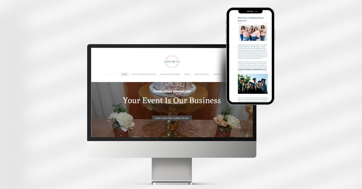 desktop and phone screenshot of the Celebrations Remembered website